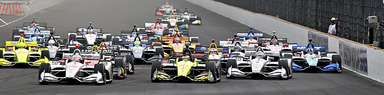 indy cars racing to through the start line DC