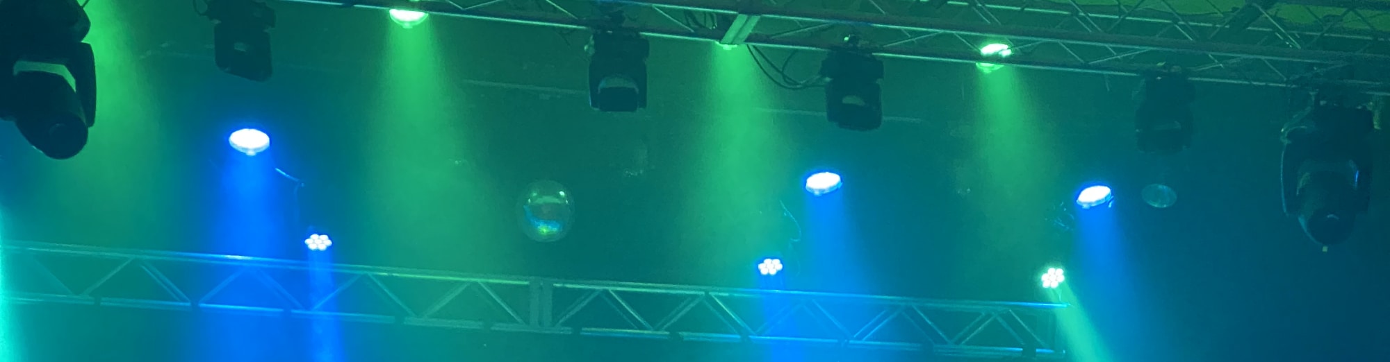 blue and green theater stage lights DC